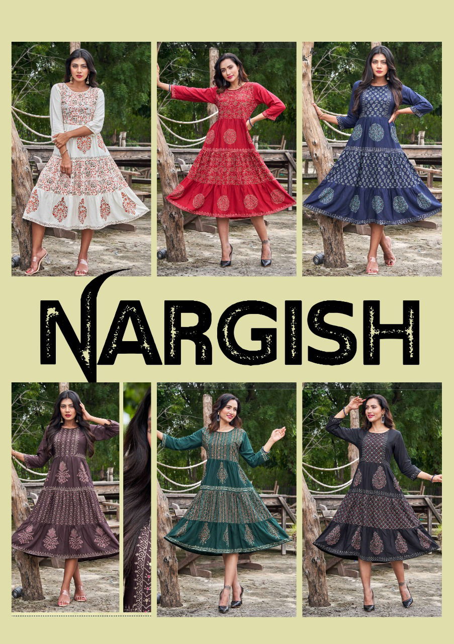 Nargis Fancy Festive Wear Wholesale Printed Designer Kurtis Catalog